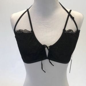 Nasty Gal Black Lace Harness bra Bralette New
